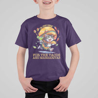 Funny Cinco De Mayo Cat T Shirt For Kid Just Here For The Tacos And Margaritas