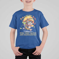 Funny Cinco De Mayo Cat T Shirt For Kid Just Here For The Tacos And Margaritas
