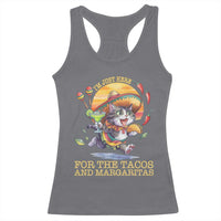 Funny Cinco De Mayo Cat Racerback Tank Top Just Here For The Tacos And Margaritas