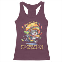 Funny Cinco De Mayo Cat Racerback Tank Top Just Here For The Tacos And Margaritas