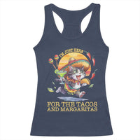 Funny Cinco De Mayo Cat Racerback Tank Top Just Here For The Tacos And Margaritas