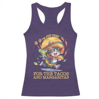 Funny Cinco De Mayo Cat Racerback Tank Top Just Here For The Tacos And Margaritas