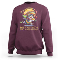 Funny Cinco De Mayo Cat Sweatshirt Just Here For The Tacos And Margaritas