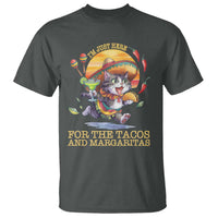 Funny Cinco De Mayo Cat T Shirt Just Here For The Tacos And Margaritas