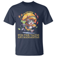 Funny Cinco De Mayo Cat T Shirt Just Here For The Tacos And Margaritas