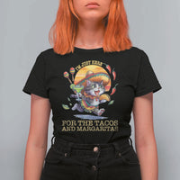 Funny Cinco De Mayo Cat T Shirt For Women Just Here For The Tacos And Margaritas