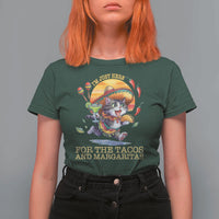 Funny Cinco De Mayo Cat T Shirt For Women Just Here For The Tacos And Margaritas