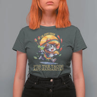 Funny Cinco De Mayo Cat T Shirt For Women Just Here For The Tacos And Margaritas