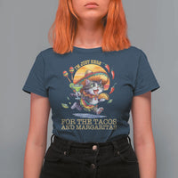 Funny Cinco De Mayo Cat T Shirt For Women Just Here For The Tacos And Margaritas