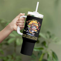 Funny Cinco De Mayo Cat Tumbler With Handle Just Here For The Tacos And Margaritas