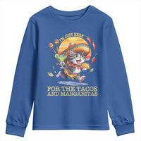 Funny Cinco De Mayo Cat Youth Sweatshirt Just Here For The Tacos And Margaritas