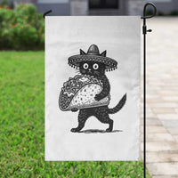 Funny Cinco De Mayo Black Cat With Taco Garden Flag Mexican Food Gift
