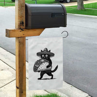 Funny Cinco De Mayo Black Cat With Taco Garden Flag Mexican Food Gift