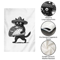 Funny Cinco De Mayo Black Cat With Taco Garden Flag Mexican Food Gift
