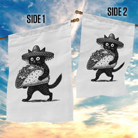Funny Cinco De Mayo Black Cat With Taco Garden Flag Mexican Food Gift