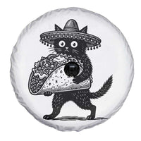 Funny Cinco De Mayo Black Cat With Taco Spare Tire Cover Mexican Food Gift