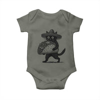 Funny Cinco De Mayo Black Cat With Taco Baby Onesie Mexican Food Gift