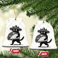 Funny Cinco De Mayo Black Cat With Taco Ceramic Ornament Mexican Food Gift