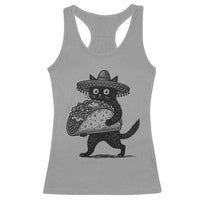 Funny Cinco De Mayo Black Cat With Taco Racerback Tank Top Mexican Food Gift