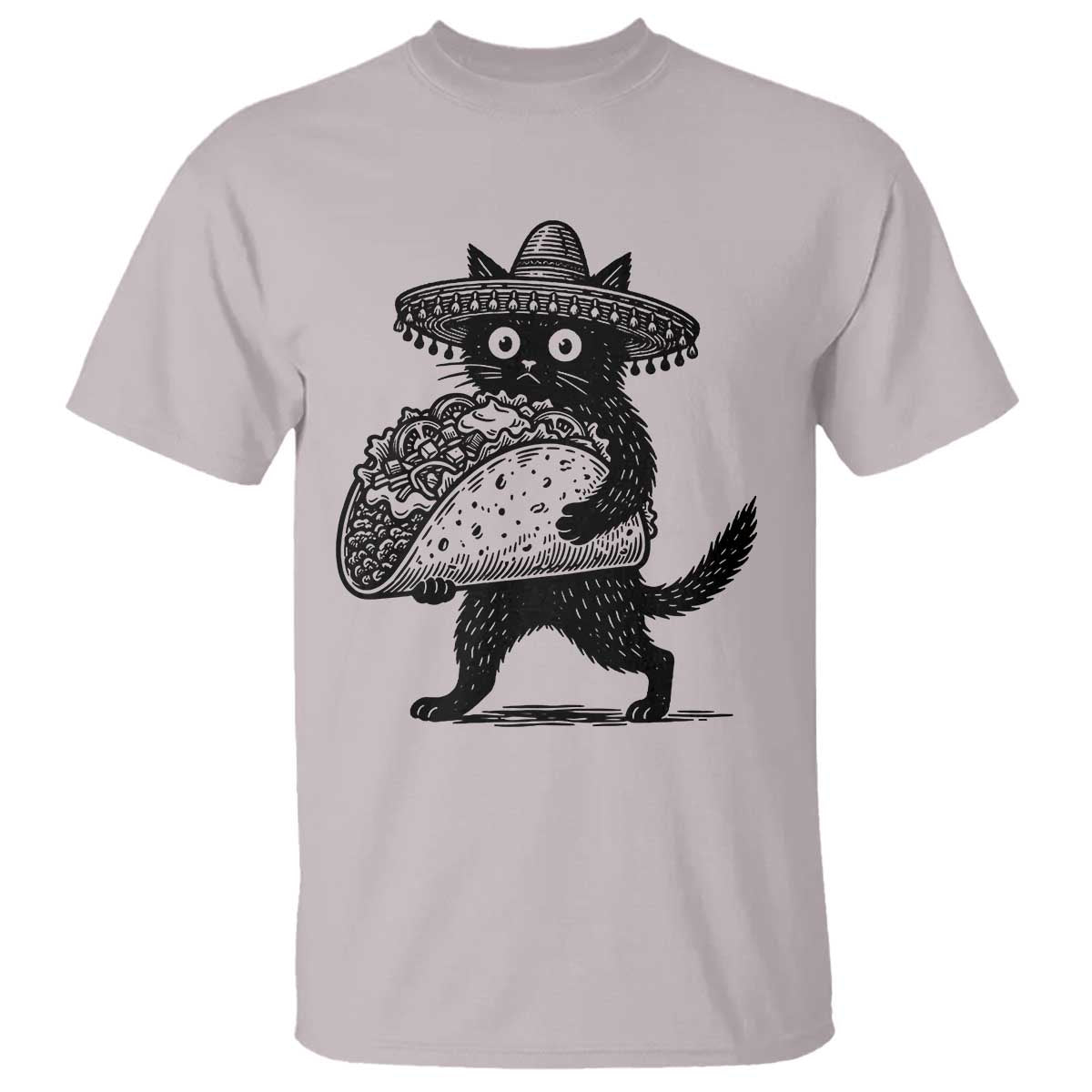 Funny Cinco De Mayo Black Cat With Taco T Shirt Mexican Food Gift