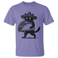 Funny Cinco De Mayo Black Cat With Taco T Shirt Mexican Food Gift