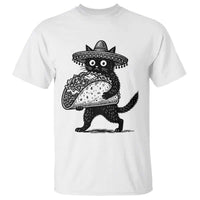 Funny Cinco De Mayo Black Cat With Taco T Shirt Mexican Food Gift