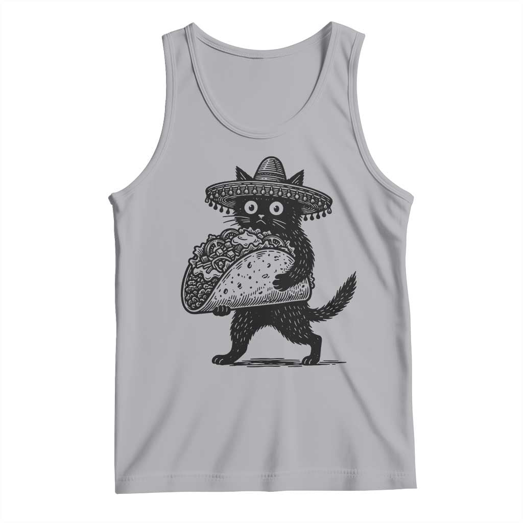Funny Cinco De Mayo Black Cat With Taco Tank Top Mexican Food Gift