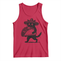 Funny Cinco De Mayo Black Cat With Taco Tank Top Mexican Food Gift