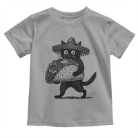 Funny Cinco De Mayo Black Cat With Taco Toddler T Shirt Mexican Food Gift