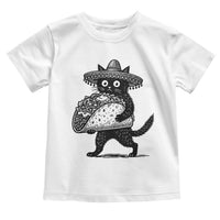Funny Cinco De Mayo Black Cat With Taco Toddler T Shirt Mexican Food Gift