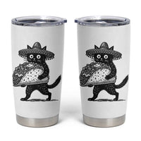 Funny Cinco De Mayo Black Cat With Taco Tumbler Cup Mexican Food Gift