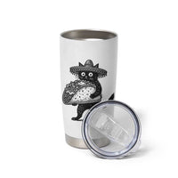 Funny Cinco De Mayo Black Cat With Taco Tumbler Cup Mexican Food Gift