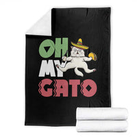 Funny Cinco De Mayo Drunk Cat Throw Blanket Oh My Gato
