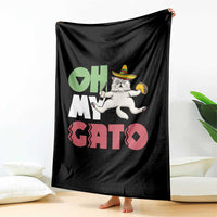 Funny Cinco De Mayo Drunk Cat Throw Blanket Oh My Gato