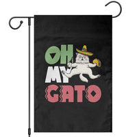 Funny Cinco De Mayo Drunk Cat Garden Flag Oh My Gato