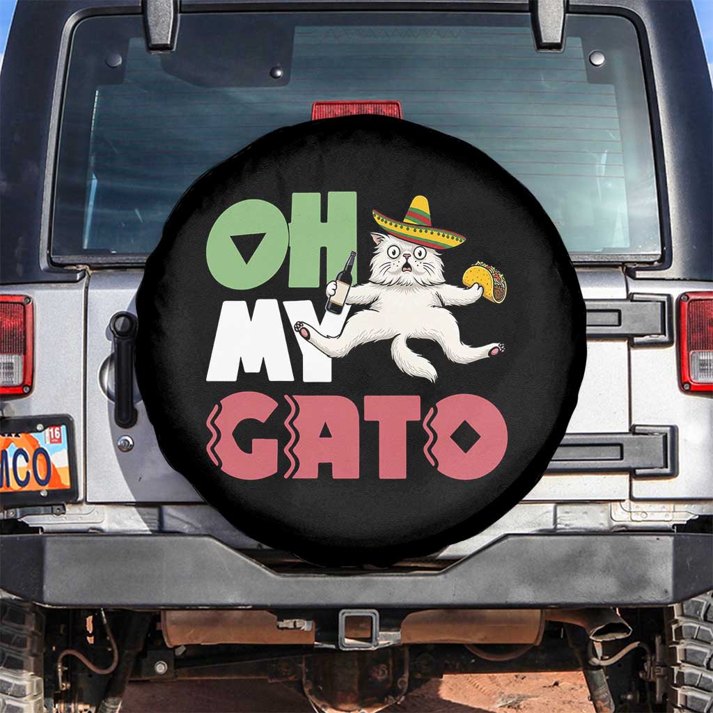Funny Cinco De Mayo Drunk Cat Spare Tire Cover Oh My Gato