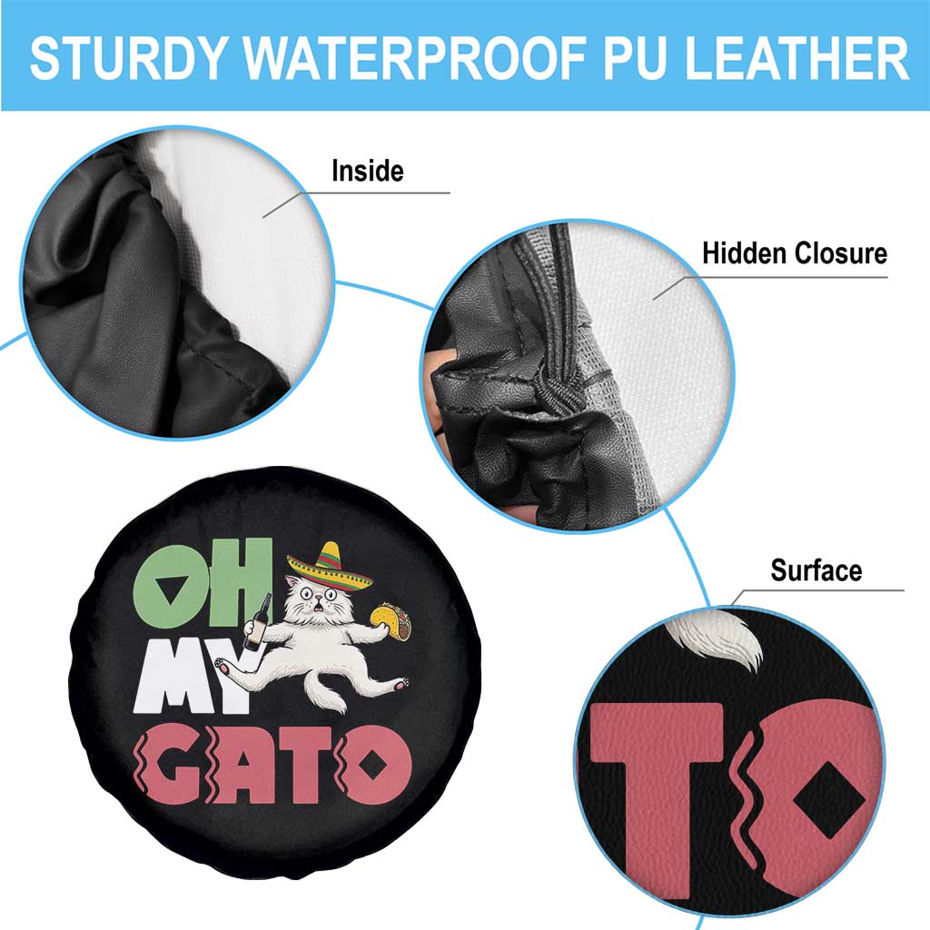 Funny Cinco De Mayo Drunk Cat Spare Tire Cover Oh My Gato