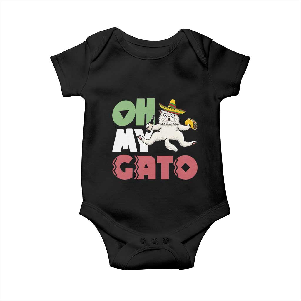 Funny Cinco De Mayo Drunk Cat Baby Onesie Oh My Gato