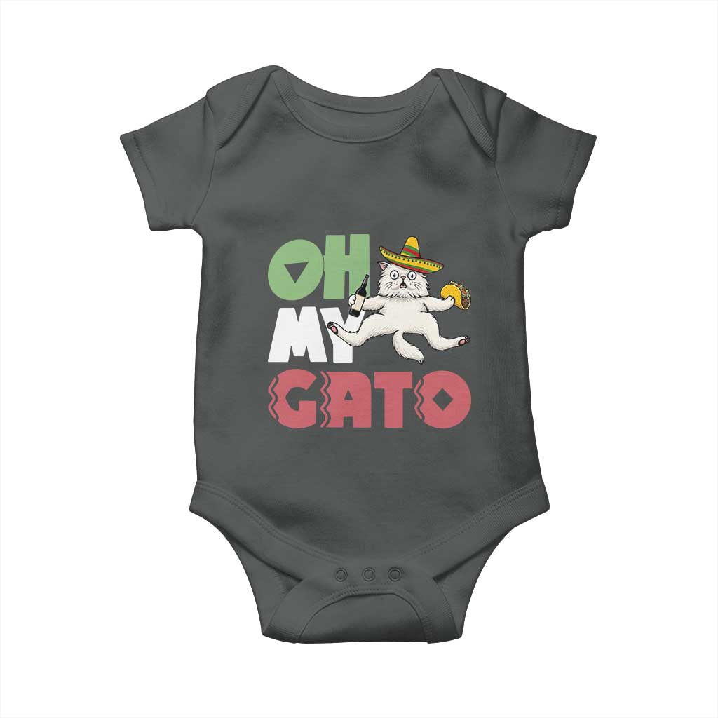 Funny Cinco De Mayo Drunk Cat Baby Onesie Oh My Gato