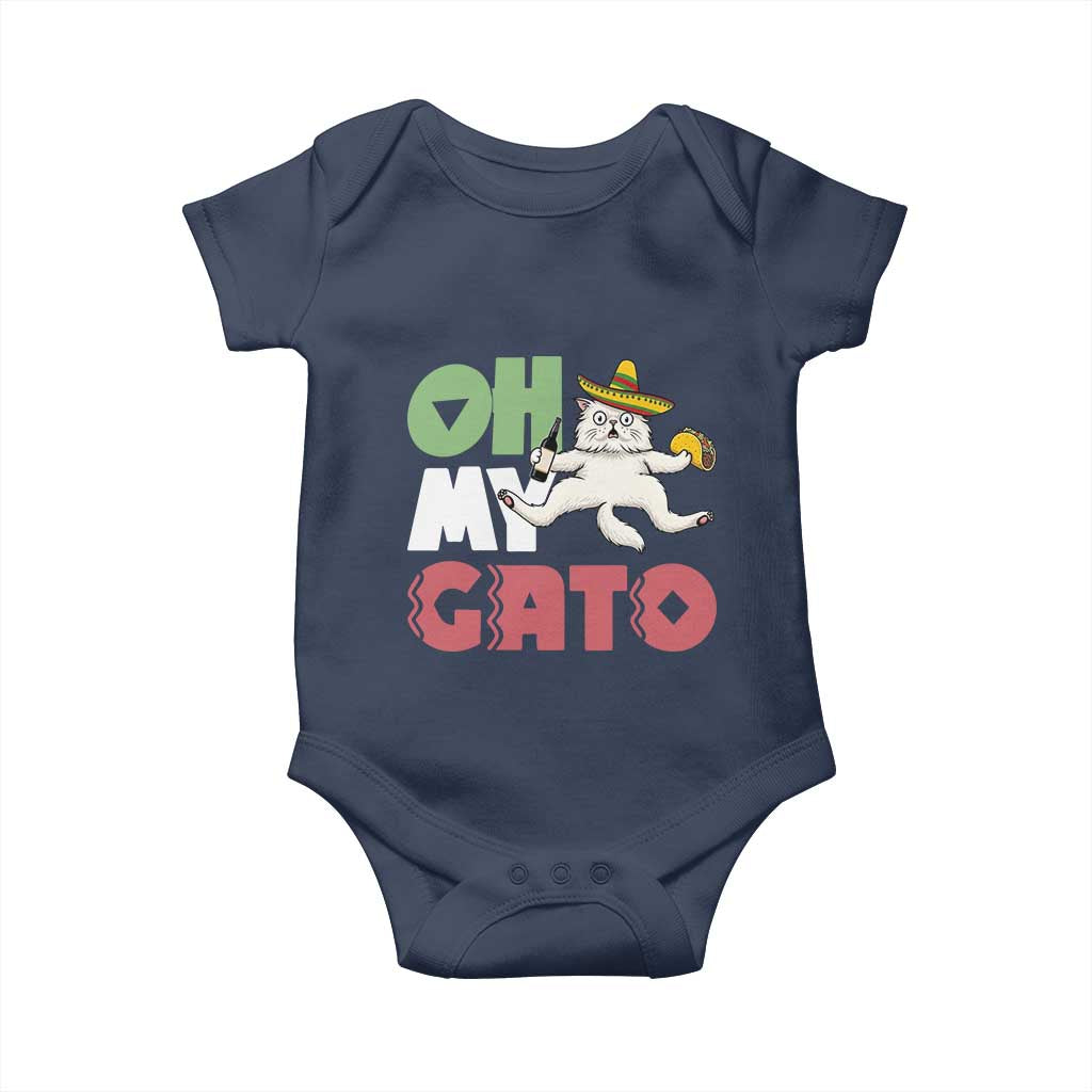 Funny Cinco De Mayo Drunk Cat Baby Onesie Oh My Gato