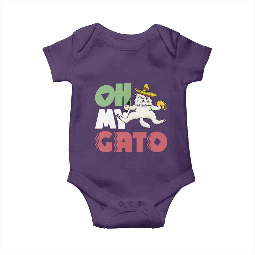 Funny Cinco De Mayo Drunk Cat Baby Onesie Oh My Gato