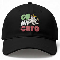 Funny Cinco De Mayo Drunk Cat Baseball Cap Oh My Gato