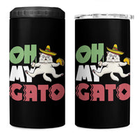 Funny Cinco De Mayo Drunk Cat 4 in 1 Can Cooler Tumbler Oh My Gato