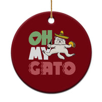 Funny Cinco De Mayo Drunk Cat Ceramic Ornament Oh My Gato