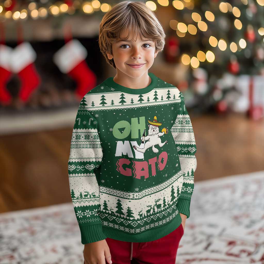 Funny Cinco De Mayo Drunk Cat Ugly Christmas Sweater Oh My Gato