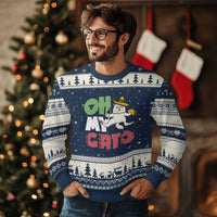 Funny Cinco De Mayo Drunk Cat Ugly Christmas Sweater Oh My Gato