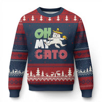 Funny Cinco De Mayo Drunk Cat Ugly Christmas Sweater Oh My Gato