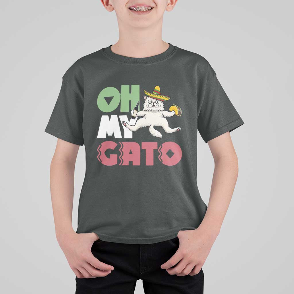 Funny Cinco De Mayo Drunk Cat T Shirt For Kid Oh My Gato