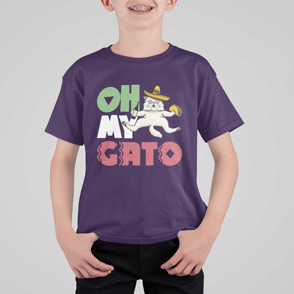 Funny Cinco De Mayo Drunk Cat T Shirt For Kid Oh My Gato