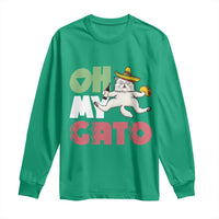 Funny Cinco De Mayo Drunk Cat Long Sleeve Shirt Oh My Gato